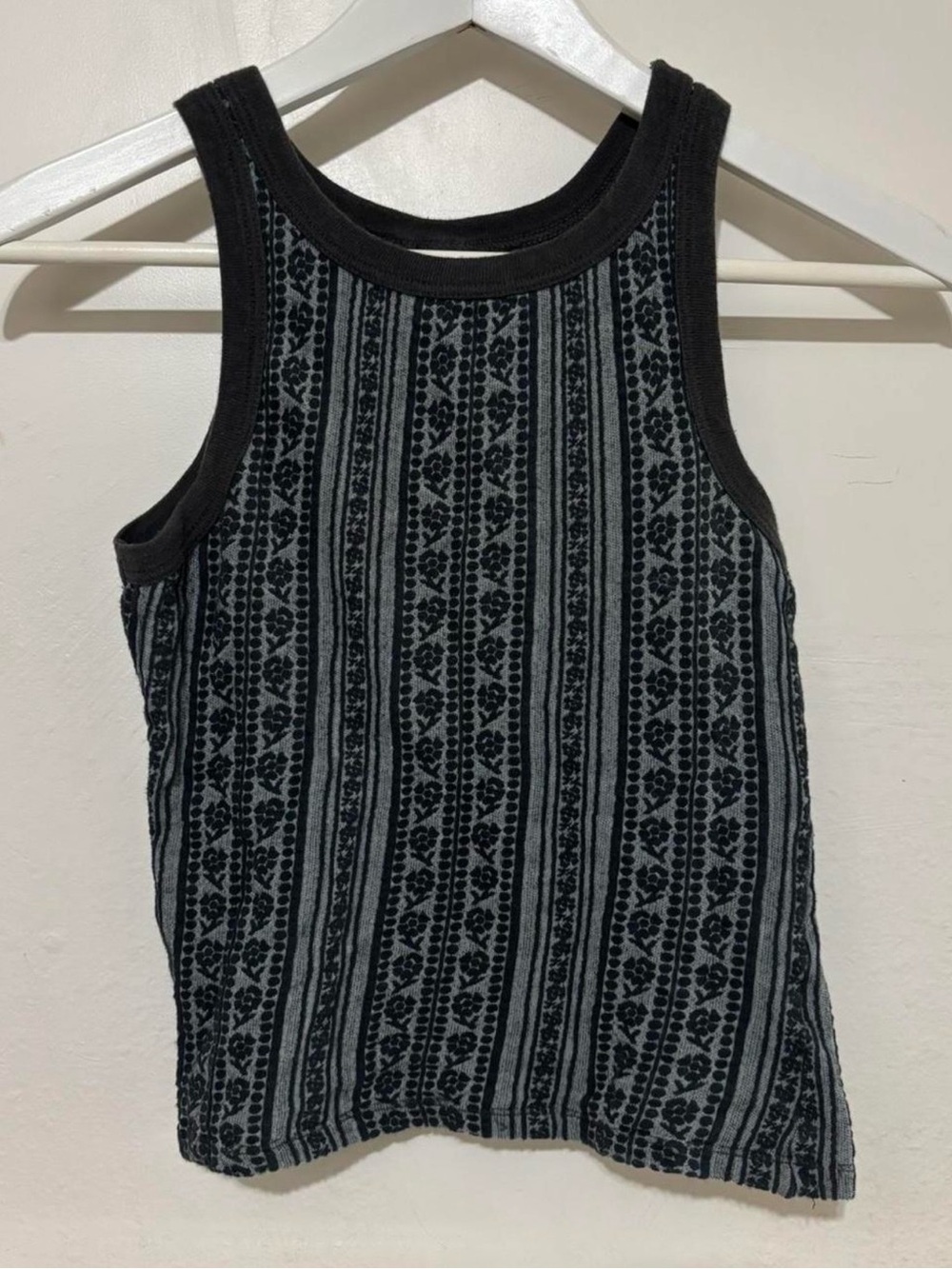 Diesel Navy Blue Patterned Ribbed Tank Top - Picture 1 of 6
